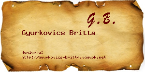Gyurkovics Britta névjegykártya